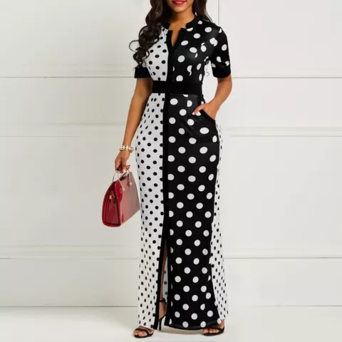 Long printed maxi dress